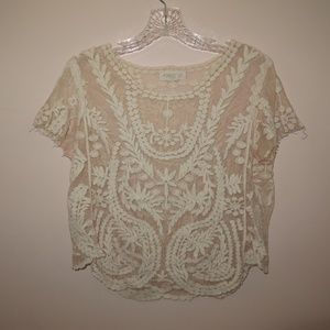 crochet and mesh top